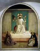 Beato Angelico, Cristo deriso, La Vergine e Santo Domenico, 1438-46, affresco, Firenze, Museo di San Marco.