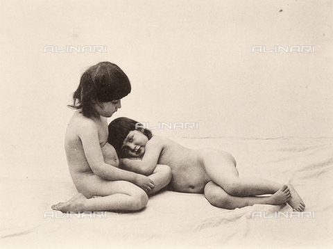 Portrait of two nude children M Bauer CoKoch M Reith O 1925 ca 